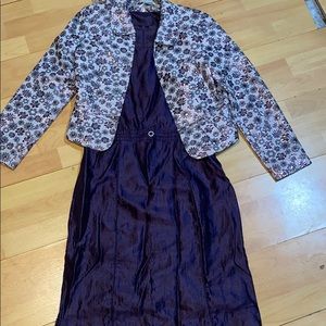 purple dress with matching coat